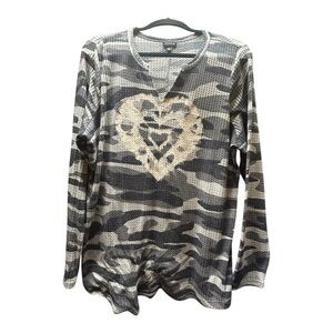 Torrid Gray and White Graphic Long Sleeve Hoodie